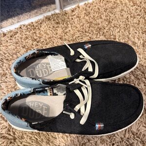 Hey Dude Black Shoes w design
